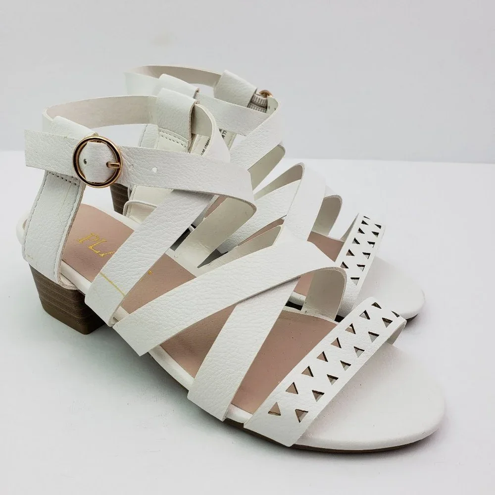 NEW The Childrens Place Toddler Girls Size 11 White Heel Dress Formal Sandals